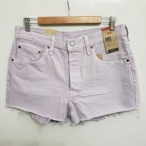 Levi's 501 High Rise Cotton Lilac Button Fly Shorts Sz 31